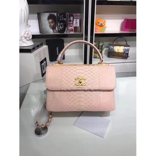 Chanel Original Schlangenleder-Einkaufstasche A92236 rosa
