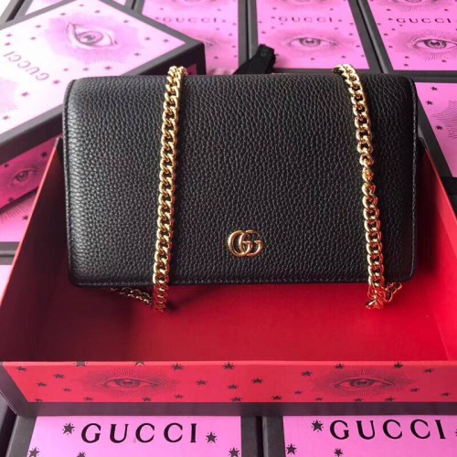Gucci GG Marmont Original Kalbsleder Umhängetasche 497985 schwarz