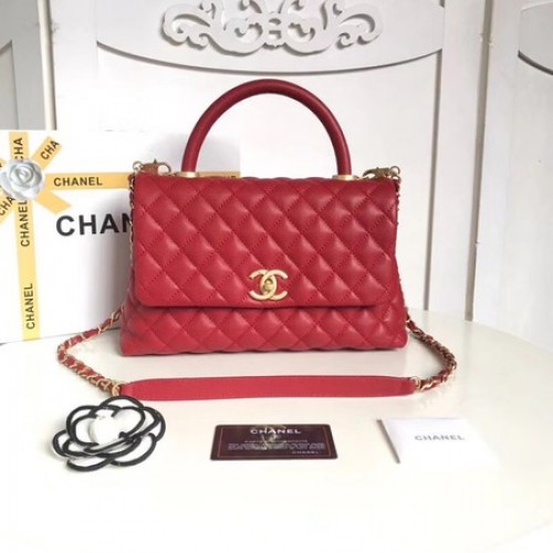 Chanel Classic Top Handle Bag Original Kaviarleder A92215 rot
