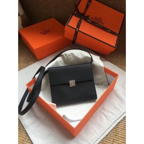 Hermes Clutch Epsom Kalbsleder Umhängetasche H0589 schwarz