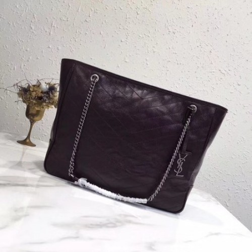 Yves Saint Laurent Original Kalbsleder NIKI EINKAUFSTASCHE 5569 Wein