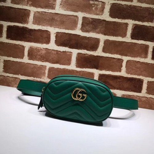 Gucci GG Marmont Leder Hüfttasche 476434 grün