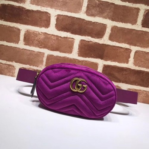 Gucci GG Marmont Velvet Gürteltasche 476434 dunkelblau