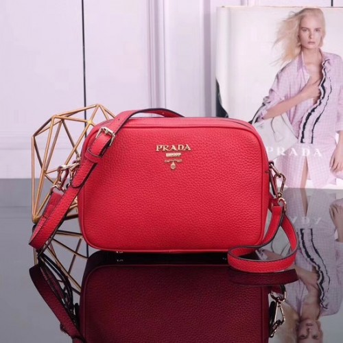 Prada Kalbsleder Schultertasche 1BH082 rot