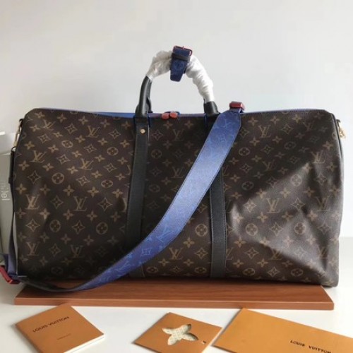 Louis Vuitton Monogram Makassar Canvas Keepall 50 Strap M43817