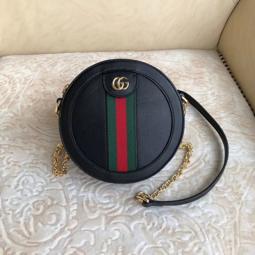 Gucci Ophidia Mini runde Schulter Original Ledertasche 550618 Schwarz