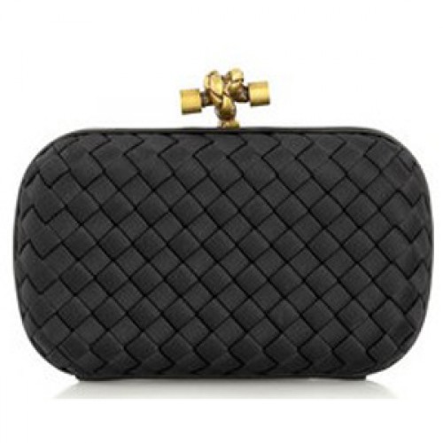 Heißer Verkauf Bottega Veneta Impero Satin Clutch 113085 schwarz