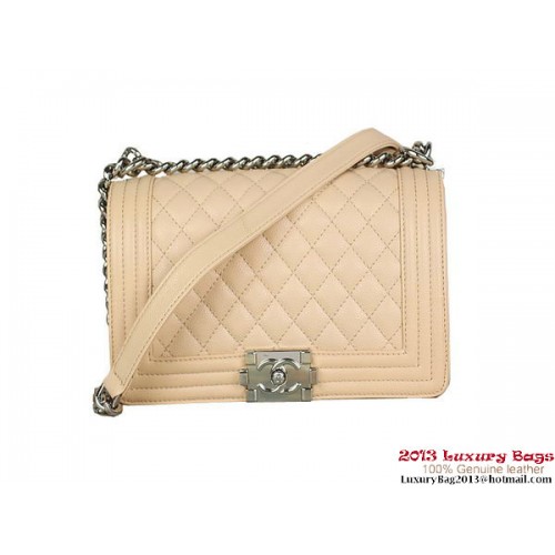 2013 Boy Chanel Flap Umhängetasche Classic Cannage Patterns A67025 Aprikose