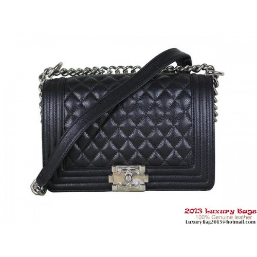 2013 Boy Chanel Flap Umhängetasche Classic Cannage Patterns A67025 Schwarz