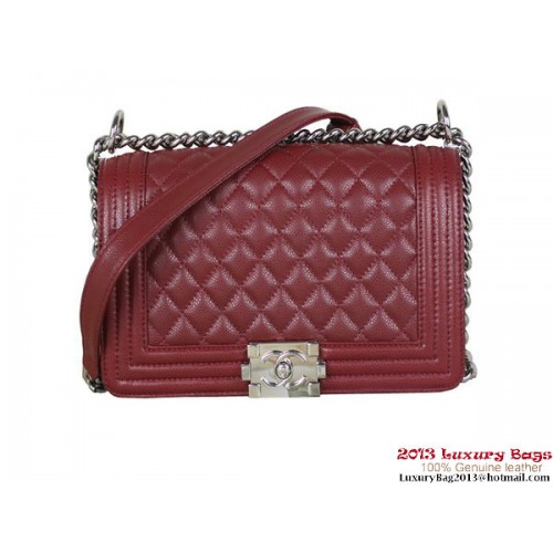 2013 Boy Chanel Flap Umhängetasche Classic Cannage Patterns A67025 Burgund