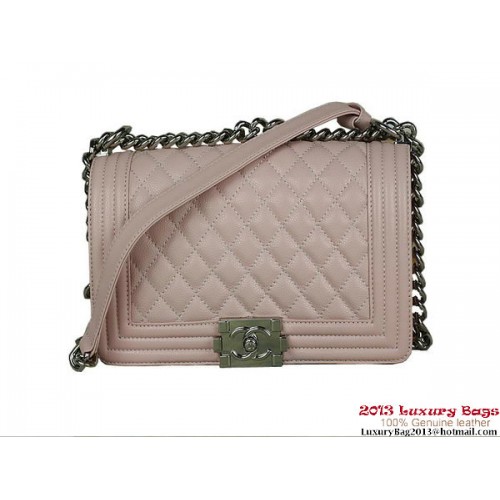 2013 Boy Chanel Flap Umhängetasche Classic Cannage Patterns A67025 Pink