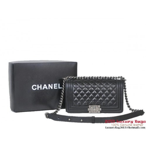 2013 Junge Chanel Umhängetasche Lammfell Leder A37003 Schwarz