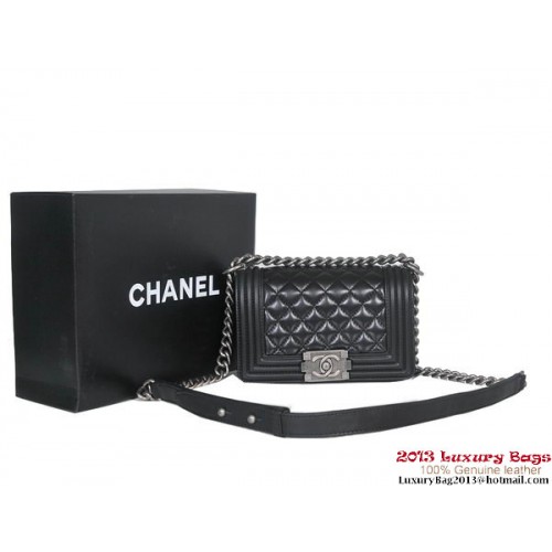 2013 Junge Chanel Umhängetasche Lammfell Leder A37006 Schwarz