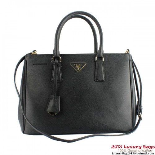 2013 Prada Saffiano Kalbsleder Einkaufstasche 2274 Schwarz