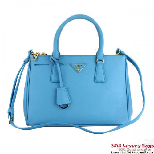 2013 Prada Saffiano Tragetasche 1801 Himmelblau