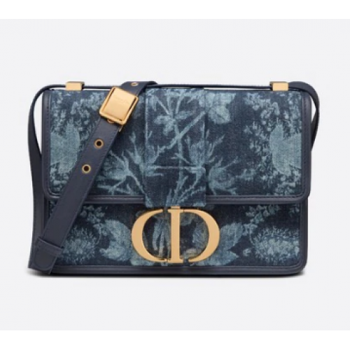 30 TASCHE MONTAIGNE Blue Dior Flowers Denim M9203UJD
