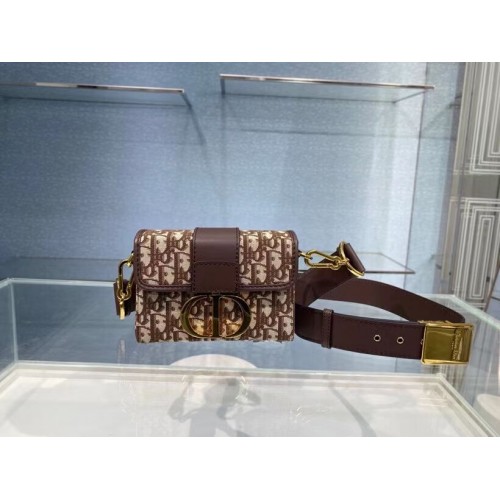 30 MONTAIGNE BOX BAG Brauner Dior Oblique Jacquard M9204