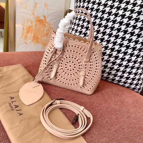 Alaia Openwork Original Leder Tragetasche A3658 Nude