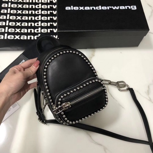 Alexander Wang Leder-Mini-Rucksack 0003 schwarz