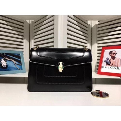 BVLGARI Medium Umhängetasche Kalbsleder BG2281 Schwarz