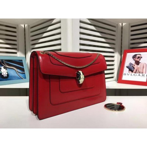 BVLGARI Medium Umhängetasche Kalbsleder BG2281 Rot