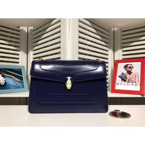 BVLGARI Medium Umhängetasche Kalbsleder BG2281 Royal