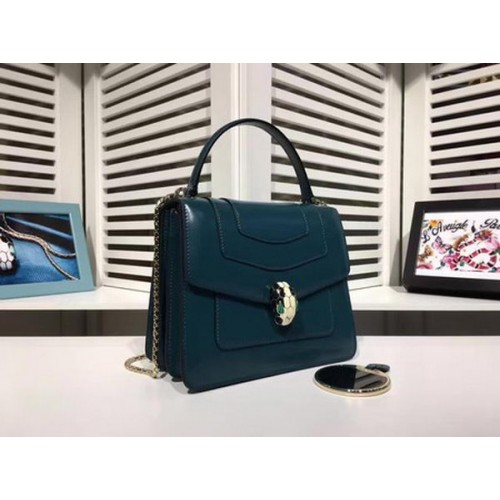 BVLGARI Serpenti Forever Tasche Lackleder BG2280 Blau