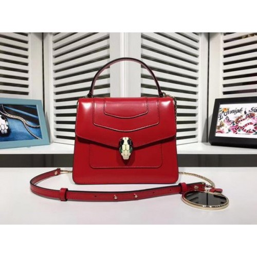 BVLGARI Serpenti Forever Tasche Lackleder BG2280 Rot