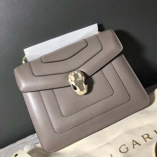 BVLGARI Serpenti Forever Flap Cover Ledertasche 00962 grau