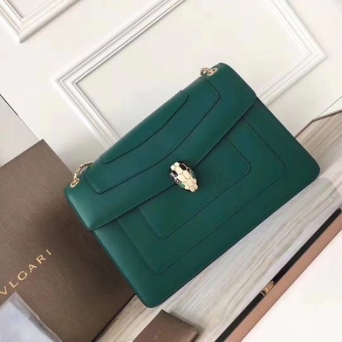 BVLGARI Serpenti Forever Original Schultertasche aus Kalbsleder 3780 Grün
