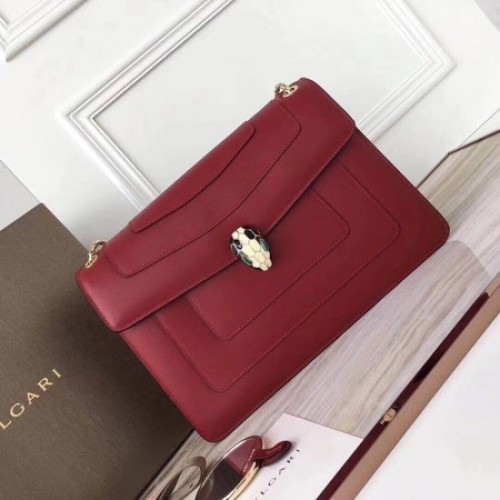 BVLGARI Serpenti Forever Original Schultertasche aus Kalbsleder 3780 Kastanienbraun