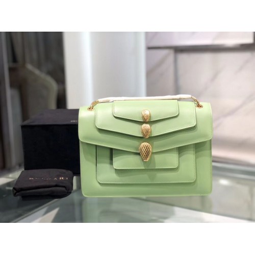 BVLGARI Serpenti Forever Schultertasche aus Leder B288620 grün