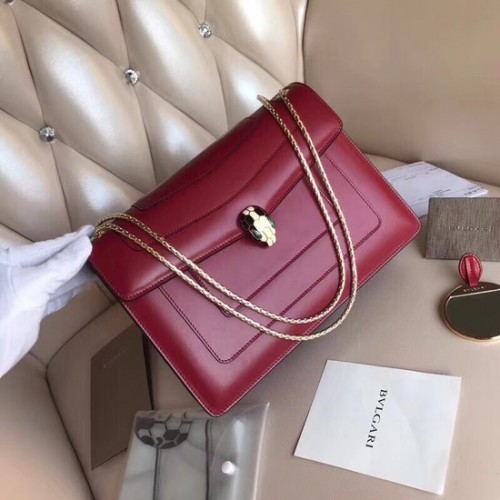 BVLGARI Serpenti Schultertasche aus Leder 14632 fuchsia