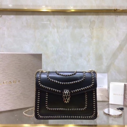 BVLGARI Mini Schultertasche Kalbsleder BG22889 schwarz