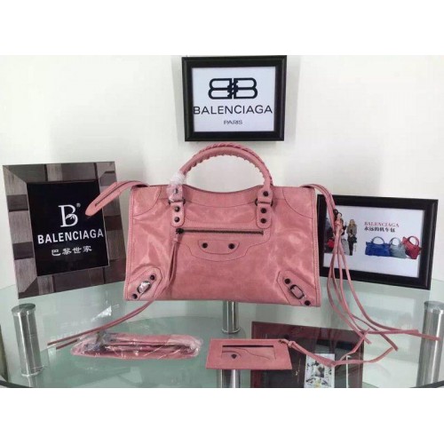Balenciaga Rindsleder Handtasche 084697 Hellrosa