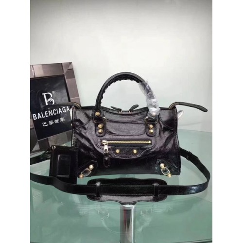 Balenciaga Giant City Handtasche mit goldenen Nieten 084333 Schwarz
