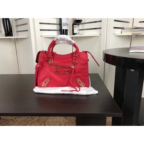 Balenciaga Giant City Gold Studs Handtasche B084335 Rot