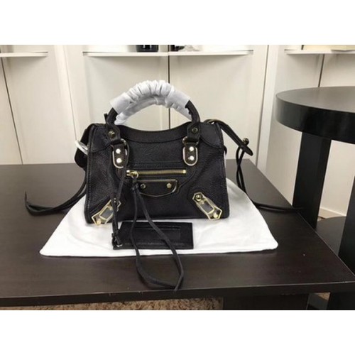 Balenciaga Giant City Gold Studs Handtasche B084336 Schwarz
