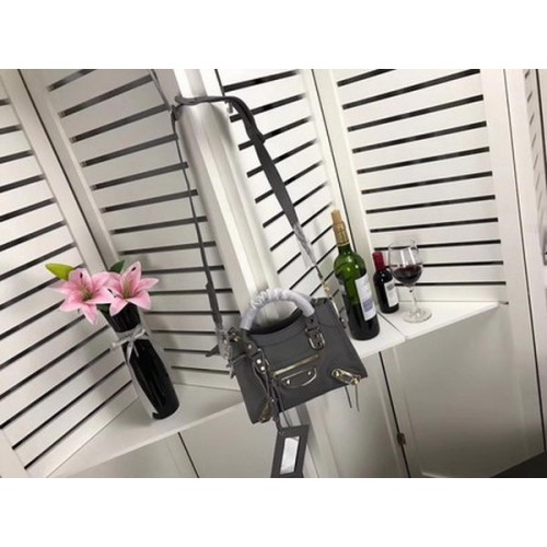 Balenciaga Giant City Gold Studs Handtasche B084336 Grau