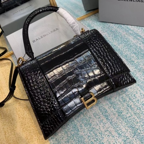 Balenciaga HOURGLASS MEDIUM TOP HANDLE BAG B108892E Hardware in Schwarz und Altgold