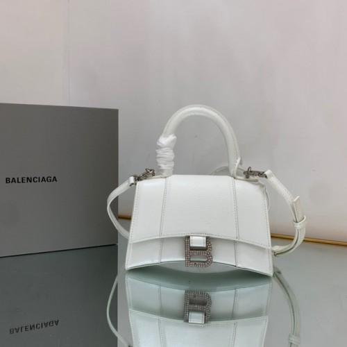 Balenciaga HOURGLASS KLEINE TASCHE MIT OBEREM GRIFF 59353 WEISS