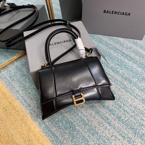 Balenciaga HOURGLASS KLEINE TASCHE MIT OBEREM GRIFF B108895-1 schwarz