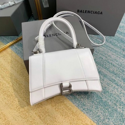 Balenciaga HOURGLASS KLEINE TASCHE MIT OBEREM GRIFF B108895-1 weiß