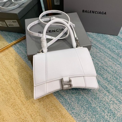 Balenciaga HOURGLASS KLEINE TASCHE MIT OBEREM GRIFF B108895 weiß