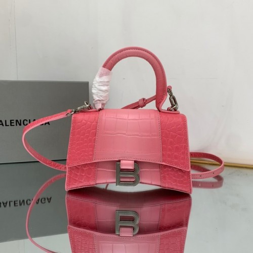Balenciaga HOURGLASS XS HANDTASCHE GEPRÄGTES KALBSLEDER 59353 rosa