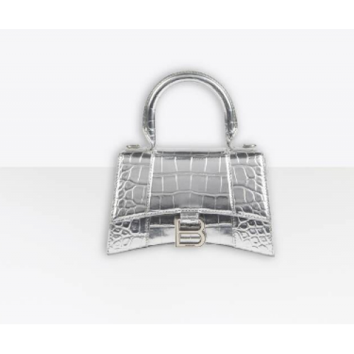 Balenciaga Hourglass XS Henkeltasche 28331S silber