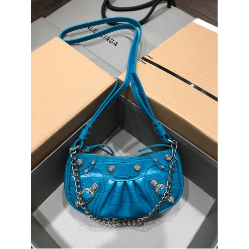 Balenciaga LE CAGOLE MINI GELDBÖRSE MIT KETTE 6958141 blau