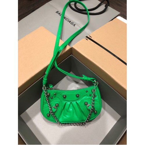 Balenciaga LE CAGOLE MINI GELDBÖRSE MIT KETTE 6958141 grün