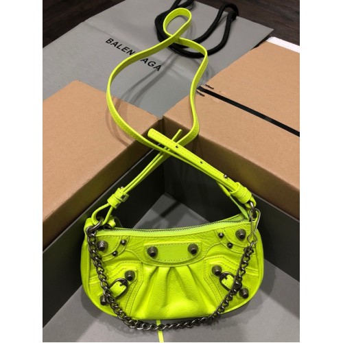 Balenciaga LE CAGOLE MINI GELDBÖRSE MIT KETTE 6958141 Zitrone