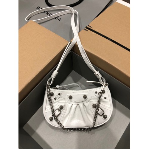 Balenciaga LE CAGOLE MINI GELDBÖRSE MIT KETTE 6958141 weiß